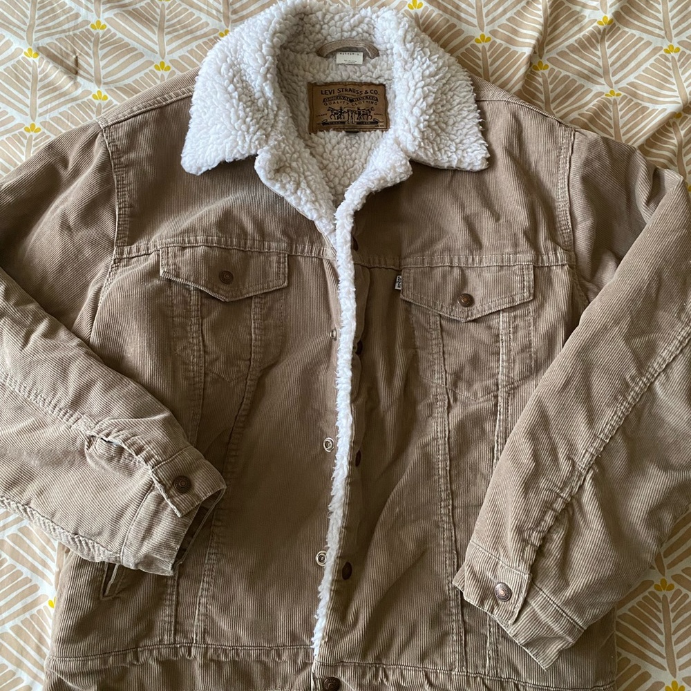 vintage corduroy Levi's Tan Sherpa-Lined Jacket